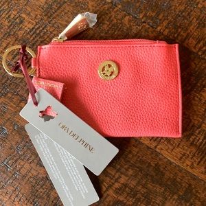 NWT Ora Delphine pink leather coin purse
